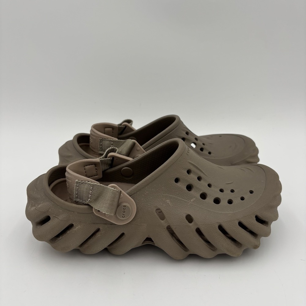 Crocs Boys' Echo Clogs Brown Size 4 Slingback Shoes
